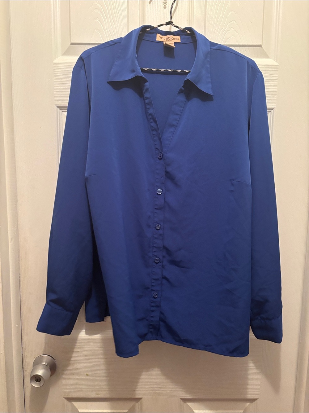 Notations Women’s Royal Blue Button-Front Blouse